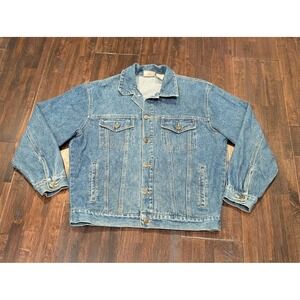 Vintage Northern Reflections Jean Jacket Womens Large Blue Denim Trucker VTG 90s